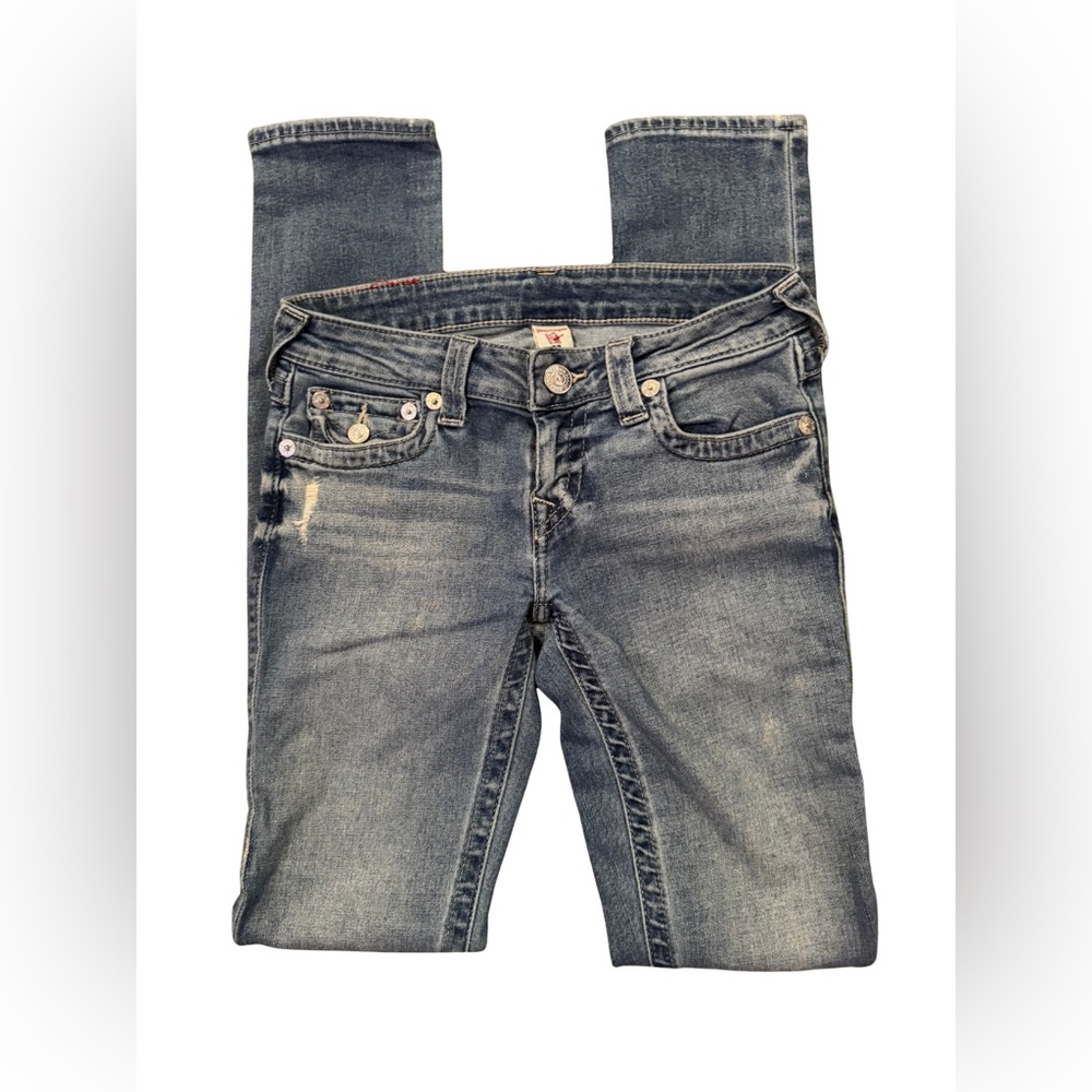 True Religion Jenny Mid rise Skinny Denim Blue Jeans 27 - Picture 9 of 13